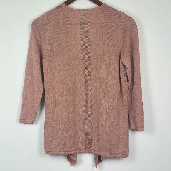 August Silk Womens Open Knit Drape Front Viscose Cardigan Size M - Picture 8 of 15